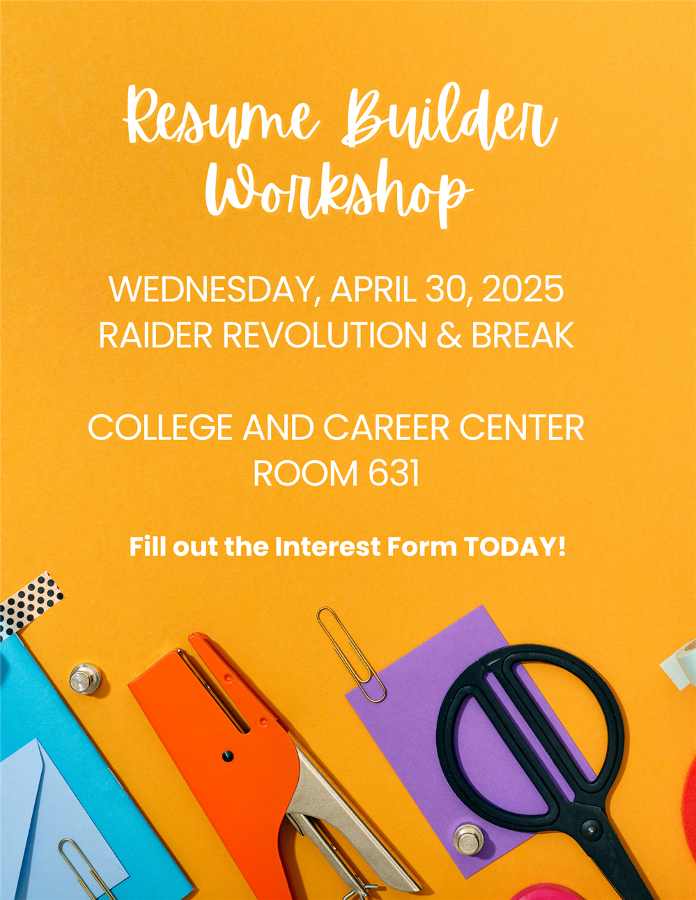  Resume Builder Workshop (4/30/35)